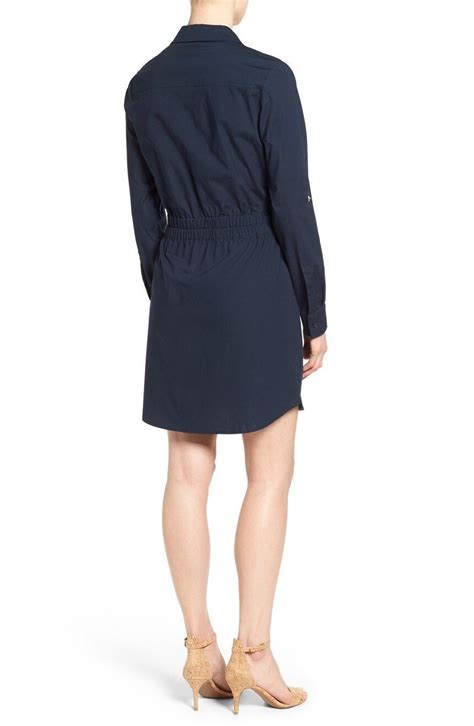 michael kors rolled sleeve zip front shirt dress royal blue|MICHAEL KORS Roll Tab Sleeve Zip Front Shirt Dress Navy or .